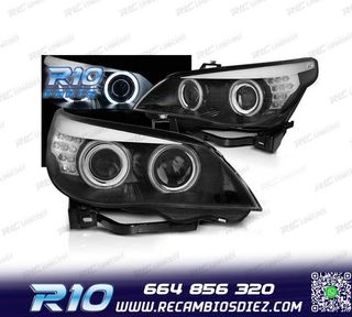 FAROS XENON BMW E60 03-04 OJOS ANGEL CCFL FONDO NEGRO
