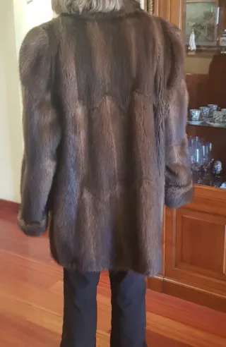 Abrigo tipo visón marrón