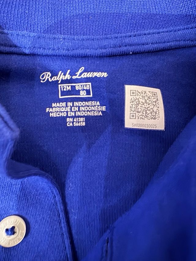 Body Ralph Lauren Bebé 12 Meses Azul