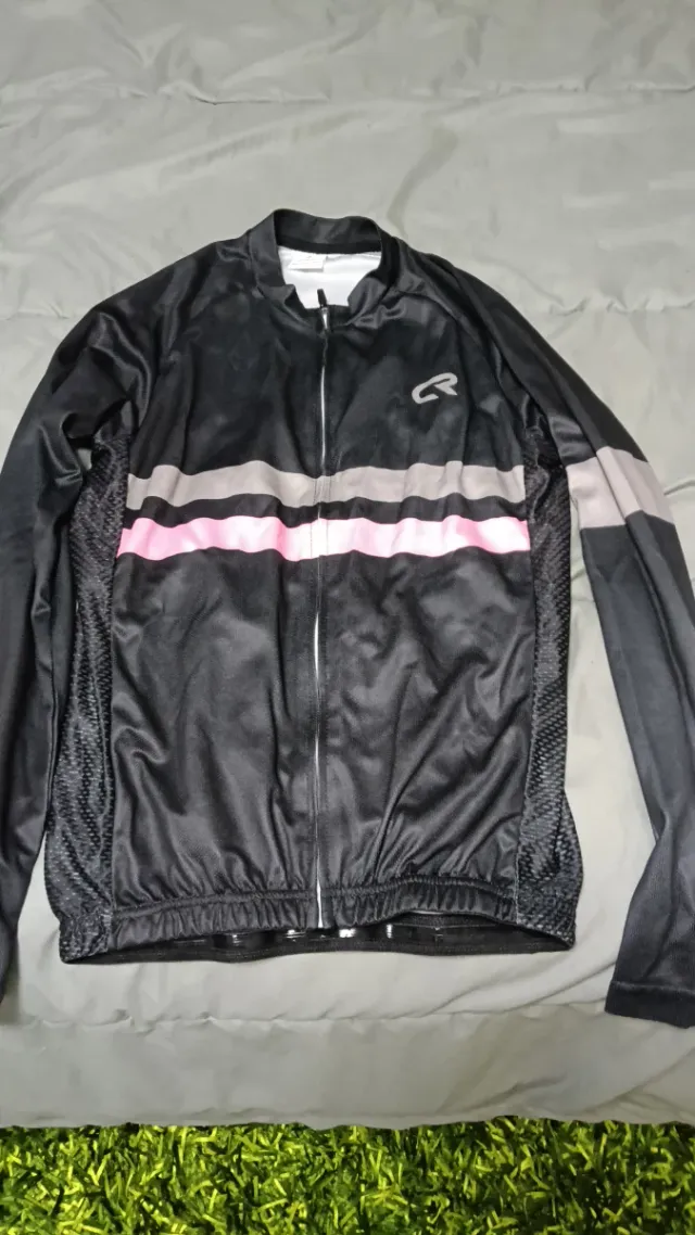 Maillot ciclismo hombre negro rayas talla s