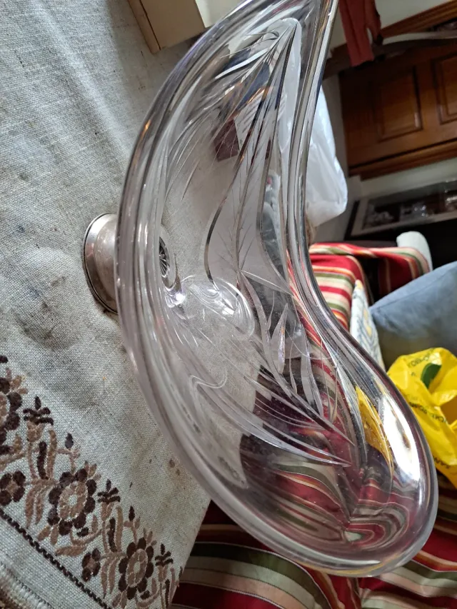 Centro de mesa cristal tallado años 60