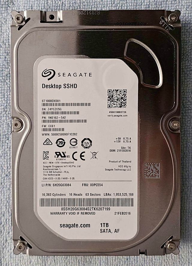 Disco duro SSHD Seagate ST1000DX001-Z4YCZC5G - 1TB