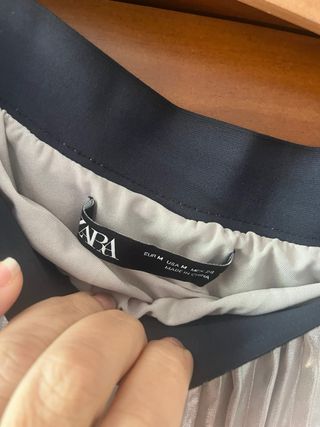 Falda Zara Larga Plateada Cintura Elástica