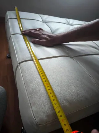 Chaiselongue blanco polipiel de conjunto cheslong