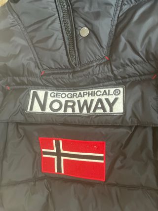Abrigo Geographical Norway Negro y Rojo