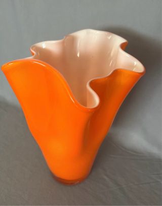 Vaso Fazzoletto Murano Arancio
