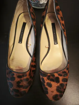 Zapatos Zara Animal Print Marrones y Negros
