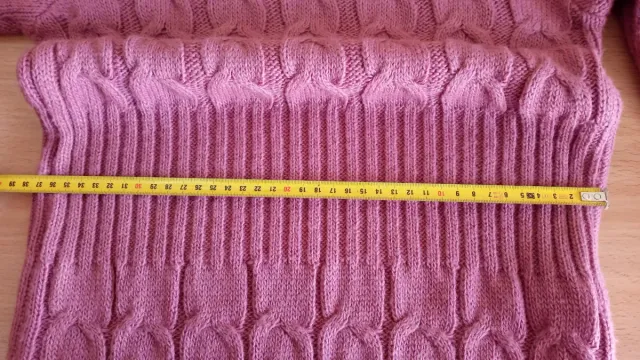 Vestido punto trenzado rosa M