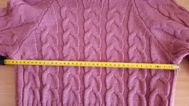 Vestido punto trenzado rosa M