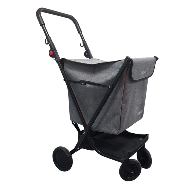 CARRO COMPRA GARMOL PEGABLE GRIS 4 RUEDAS