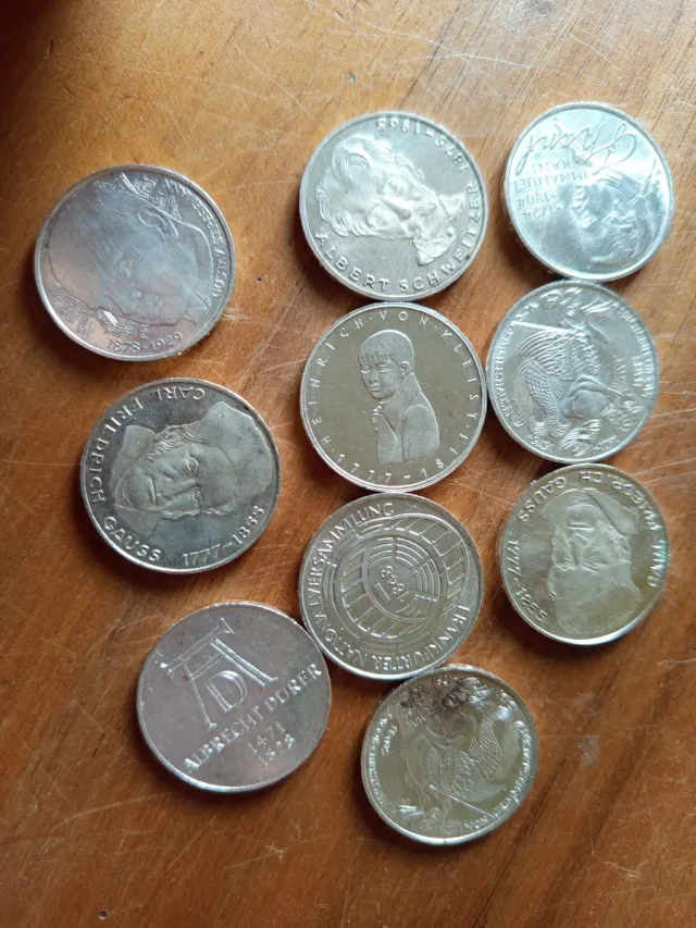 Lotto 10 monete 5 Marchi Argento Germania