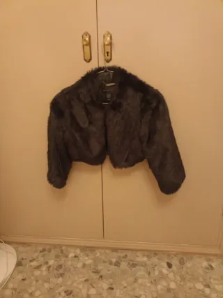 Chaqueta corta fiesta gris talla única