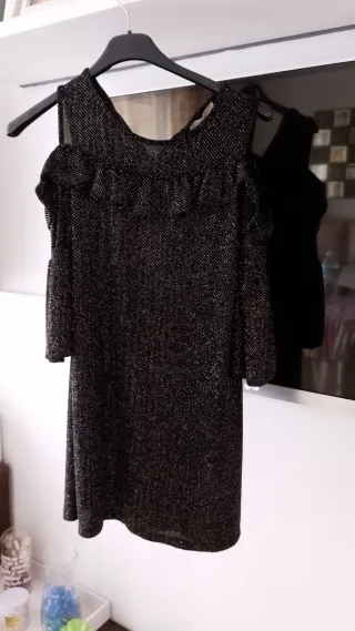 Vestido niña fiesta negro/plata