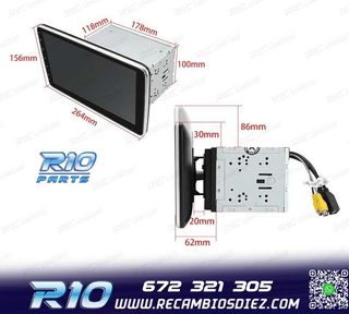 RADIO NAVEGADOR 2DIN 10" HD TÁCTIL BLUETOOTH USB SD