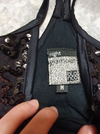 Vestido negro lentejuelas tirantes