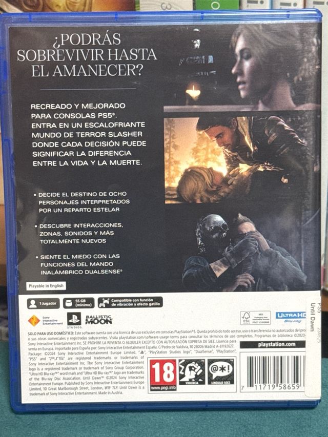 Until Dawn PS5 Juego de Terror