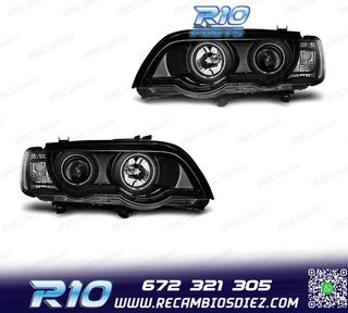 FAROS XENON PARA BMW X5 E53 99-03 OJOS ANGEL FONDO NEGRO