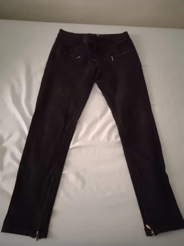 Pantalones negros mujer con cremalleras