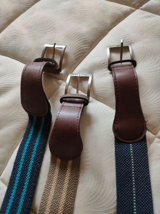 Lote 3 cinturones tela rayas