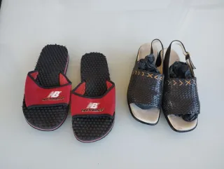 Chanclas New Balance Rojas y Negras, regalo zapato