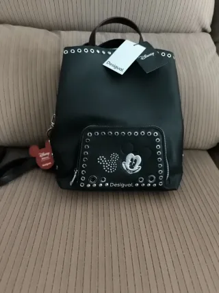 Mochila Desigual Mickey Negra y Plateada