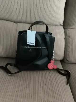 Mochila Desigual Mickey Negra y Plateada