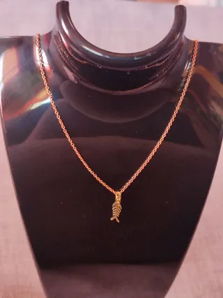 Collar Plata Ley Raspa Pescado