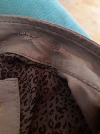 Chaqueta polipiel beige