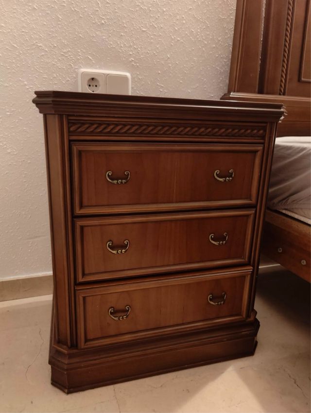 Mesita de noche vintage madera maciza