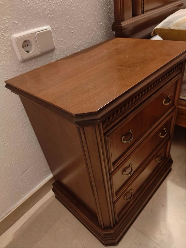 Mesita de noche vintage madera maciza