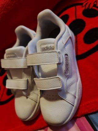 Zapatillas Adidas niña blancas velcro talla 34
