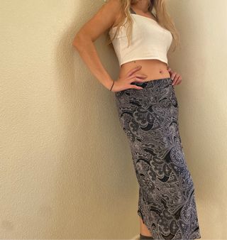 Falda midi estampada vintage