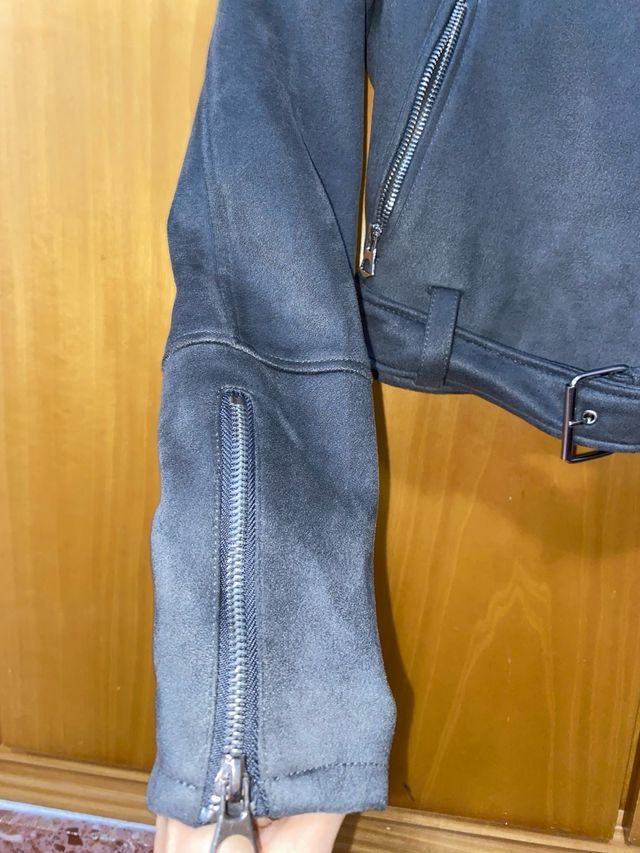 Chaqueta Biker Pull&Bear Gris mujer 