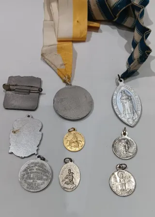 Lote 9 Medallas Antiguas Religiosas