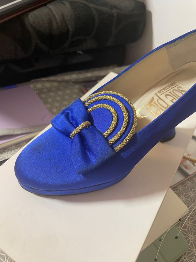 Traje de Fallera Azul y Dorado