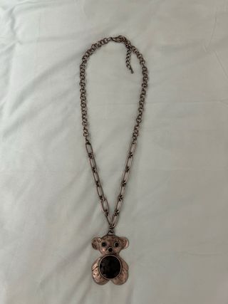 Colgante Oso Negro y Plateado