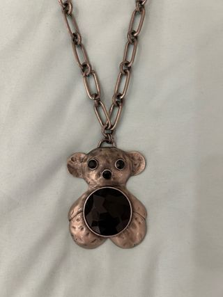 Colgante Oso Negro y Plateado
