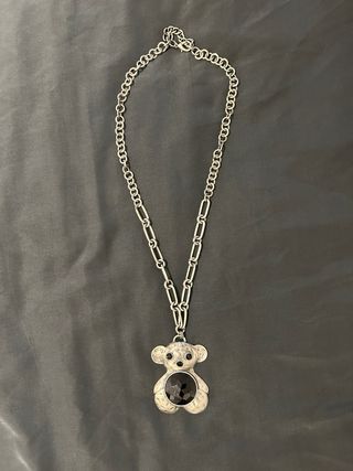 Colgante Oso Negro y Plateado