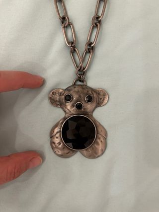 Colgante Oso Negro y Plateado