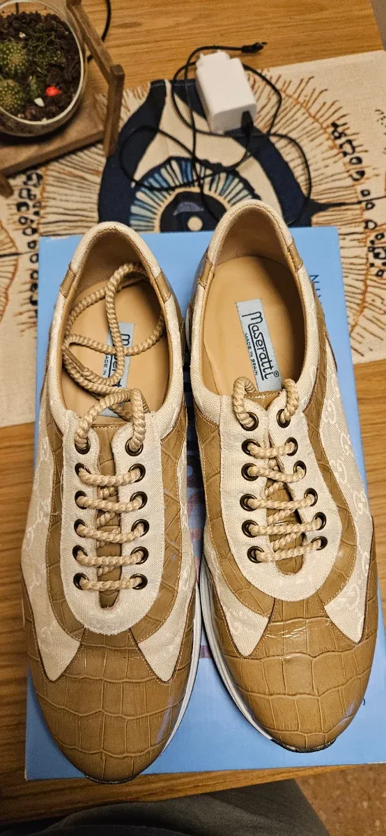 Zapatos Deportivos Elegantes Hombre Maserati Beige