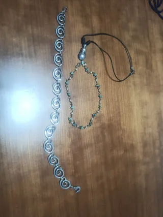 Collar y Pulsera Espiral Plata Turquesa