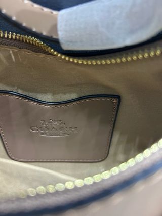 Mala Coach Castanha com Flores Douradas