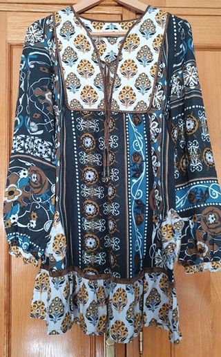 Vestido estampado manga larga