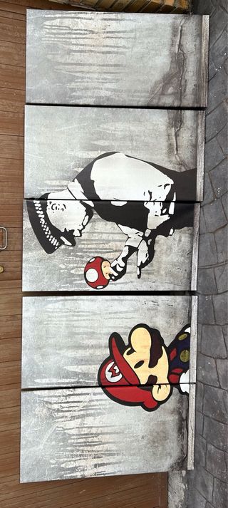 Set Cuadros Banksy Super Mario