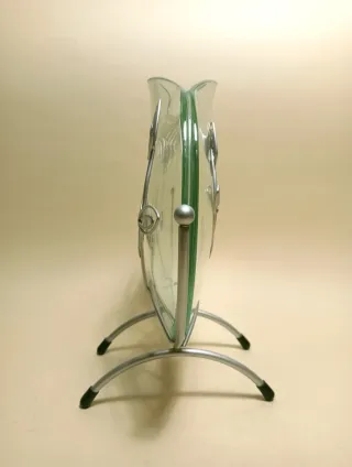 VASO VETRO Tondo  PIATTO Vintage METALLO Fiori