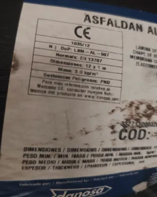 Rollos nuevos de telas asfáltica DANOSA ELASTÓMERO