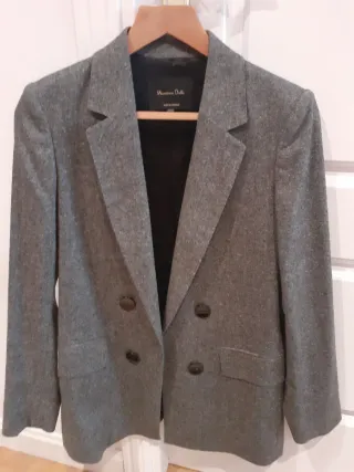 Chaqueta Massimo Dutti Gris Mujer