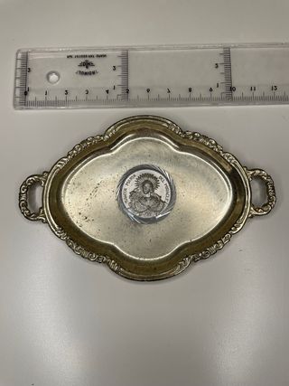 Bandejita decorativa con imagen religiosa