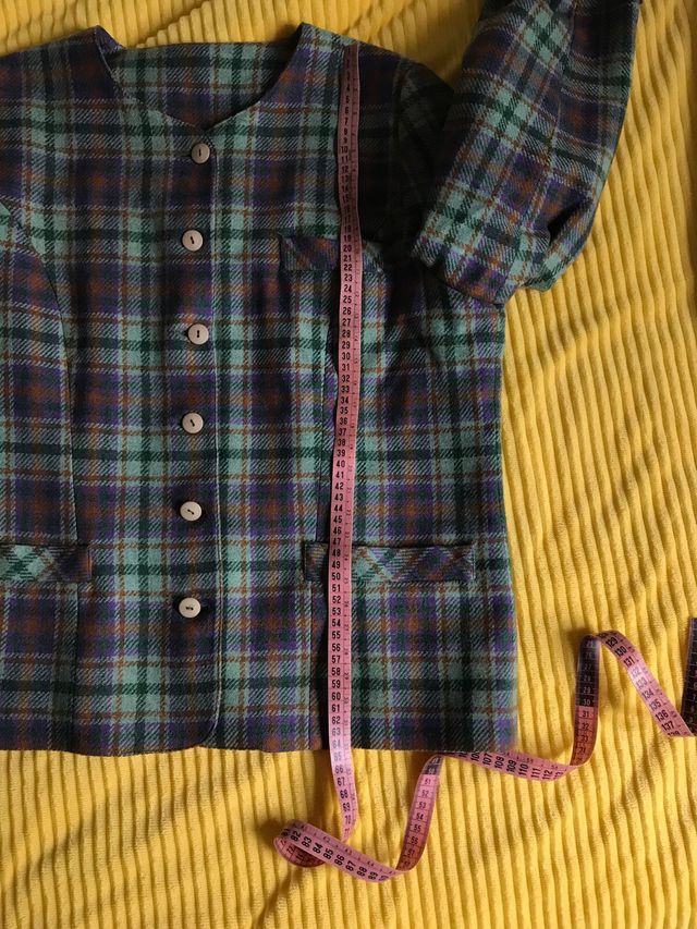 Chaqueta cuadros lana mujer