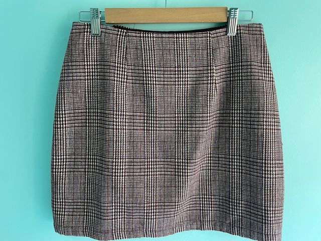 Minifalda de cuadros con cremallera